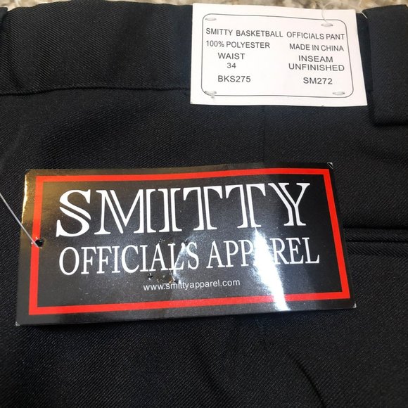 SMITTY BKS275 Flat Front Officials Pants 34W NWT - Picture 2 of 4